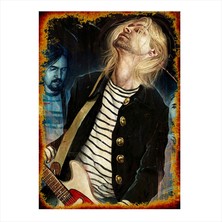 Cakasepetim Ahşap Tablo Nirvana ve Kurt Cobain