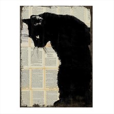 Cakasepetim Ahşap Tablo kara kedi