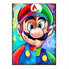 Cakasepetim Ahşap Tablo Süper Mario ve luigi