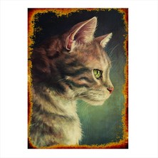 Cakasepetim Ahşap Tablo kedi portresi