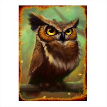 Cakasepetim Ahşap Tablo sevimli baykuş