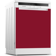 Tilki Dünyası Bulaşık Makinesi Kapak Kaplama Sticker 513 Bordo