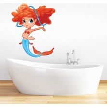 Tilki Dünyası Rengarenk Deniz Kızı Banyo ve Duşakabin Sticker
