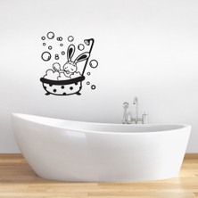 Tilki Dünyası Duşta Sevimli Tavşan Duşakabin ve Banyo Sticker