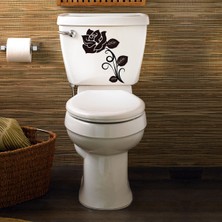 Tilki Dünyası Floral Gül Klozet Kapağı ve Banyo Sticker