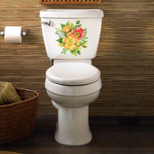 Tilki Dünyası Rengarenk Çiçekler Klozet Kapağı ve Banyo Sticker