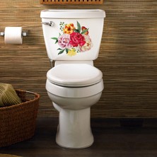 Tilki Dünyası Renkli Güller Klozet Kapağı ve Banyo Sticker