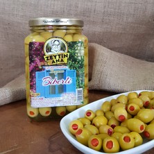 Zeytin Ana Biberli Yeşil Zeytin Cam Kavanoz 900 gr