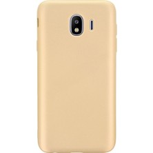 Gpack Samsung Galaxy J4 Kılıf Premier Silikon + Nano Glass Koruyucu Gold