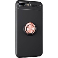 Gpack Apple iPhone 7 Plus Kılıf Ravel Mıknatıslı Yüzüklü Arka Kapak + Nano Koruyucu Bronz