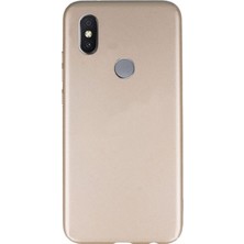 Gpack Xiaomi Mi A2 Kılıf Premier lüx Mat Esnek Silikon Gold