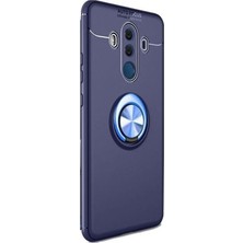 Gpack Huawei Mate 10 Pro Kılıf Ravel Yüzüklü Mıknatıslı + Nano Glass Lacivert