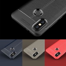 Gpack Xiaomi Mi 6X Kılıf Niss Silikon Deri Görünümlü Soft Lacivert