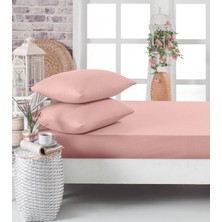 Komfort Home Çift Kişilik Penye Lastikli Çarşaf Seti 150 X 200 Cm Pudra