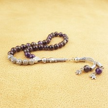 Pigado İsme Özel Ametist Çift Püsküllü Doğal Taş Tesbih