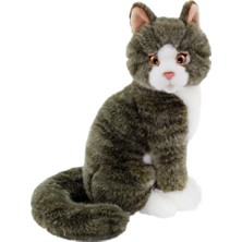 Animals Of The World Oturan Gri Kedi Peluş Oyuncak 22 cm