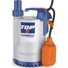 Pedrollo Top-5 N Flatörlü Plastik Gövdeli Drenaj Dalgıç Pompa 15.5 Mss  21.6 M³/H