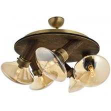 AVONNI AR-60051-5E Eskitme Kaplama Modern Avize E14 Metal Ahşap Cam 50cm