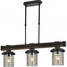 AVONNI AV-60002-3EY Eskitme Kaplama Modern Avize E27 Metal Ahşap Cam 75x15cm