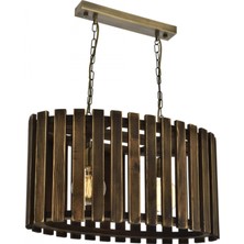 Avonni AV-1685-M3 Eskitme Kaplama Modern Avize E27 Metal Ahşap H: 70 cm, WxD: 57x28 cm