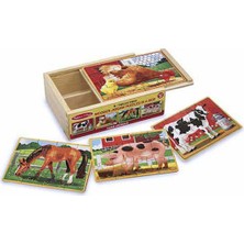 Melissa&Doug Ahşap 12x4 Yapboz Seti - Çiftlik Hayvanları