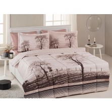 Özdilek Çift Kişilik Uyku Seti %100 Pamuk Wood Desenli 195x215 cm Silikon Elyaf Yorgan