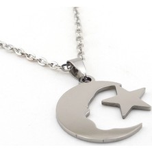 Solfera Solfera Atatürk Silüet Ay Yıldız Bayrak Çelik Kolye Q0003