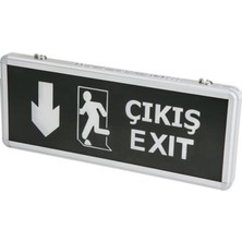 Cata Ct-9167 Exıt Çıkış Armatürü Ledli 3 Saat Akülü Aşağı Ok