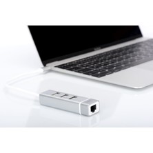 Digitus DA-70253 3 Port Usb Tip C Hub & Fast Ethernet Lan Adaptörü 3 X Usb A/Diş (Usb 2.0), 1 X Rj45 Dişi (10/100), 1 X Usb Tip C