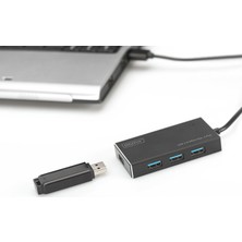 Digitus 4 Port Usb 3.0 Hub, 5V/2A Güç Adaptörü Alüminyum