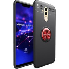 Case 4U Huawei Mate 20 Lite Kılıf Darbeye Dayanıklı (Mıknatıslı Araç Tutucu Uyumlu) - Siyah - Kırmızı