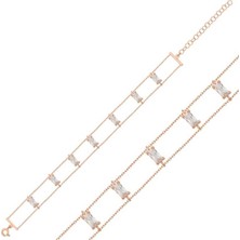 KENPAZAR Gumush 21882 Gümüş Baget Taşlı Bayan Bileklik