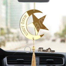 Olur O Zaman Kişiye Özel (Anahtarlıklı) Ay Yıldız Pleksi Araba Dikiz Aynası Süsü