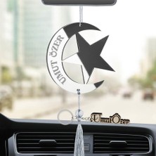Olur O Zaman Kişiye Özel (Anahtarlıklı) Ay Yıldız Pleksi Araba Dikiz Aynası Süsü