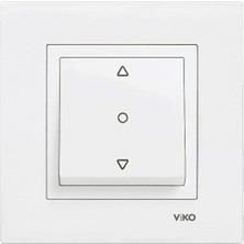 Viko 90967072 -  Karre Tek Düğmeli  Jaluzi Kumanda Anahtarı Beyaz Çerçeveli