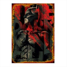Cakasepetim Ahşap Tablo Eskitilmiş Batman Posteri