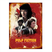 Cakasepetim Ahşap Tablo Pulp Fiction Ucuz Roman