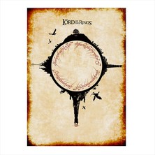 Cakasepetim Ahşap Tablo Yüzüklerin Efendisi Retro Afiş,