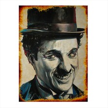 Cakasepetim Ahşap Tablo Retro Charlie Chaplin Posteri