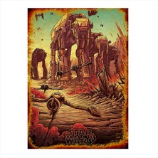 Cakasepetim Ahşap Tablo Star Wars Retro Tablo