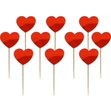 PartiBulutu Kırmızı Kalp Kürdan