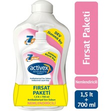 Activex Antibakteriyel Sıvı Sabun Nemlendiricili 1.5 lt & 700 ml Fırsat Paketi