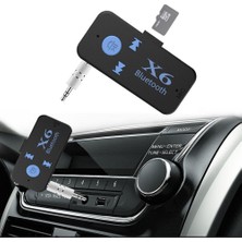 Case 4U Bluetooth Müzik Alıcısı 3.5 mm Aux Adaptör Araç Kiti 3in1 - Cyber AN-6999 X6