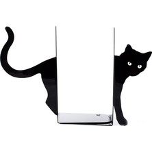 Simge Yapı Dekorasyon Kara Kedi Figürlü Dekoratif Metal Kitap Tutucu