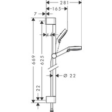 Hansgrohe Crometta Duş seti Vario, 65 cm duş barı ile