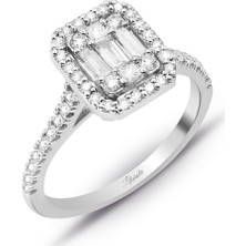 Lilarote Modern Tasarım 0.60 Ct Baget Kare Tektaş Yüzük