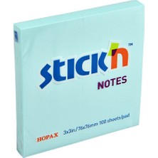 Sarff Hopax Stickn Yapışkanlı Not Kağıdı 76X76 Mm Pastel Mavi 90 Yaprak (12 Li Paket)