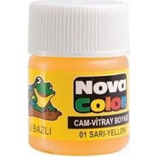 Nova Color Nc-149 Su Bazlı Cam Boyası Şişe Sarı 12 Li (1 Paket 12 Adet)