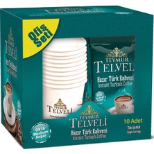 Teymur Telveli Orta Türk Kahvesi Ofis Seti (10 Adet Hazır Kahve)