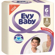Evy Baby Bebek Bezi 6 Beden Ekstra Large Dev Paket 34 Adet
